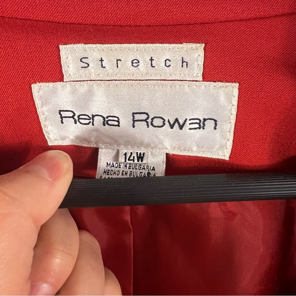 Rena Rowan Blazer Jacket Women's Plus Size 14 W Red Holiday Christmas Stretch - Picture 5 of 6